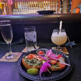 Island Garden Avocado Toast (on a croissant) 3/5 Prosecco w/ Pineapple juice 5/5 Water, because we are responsible adults. Island Garden Avocado Toast (on a croissant) 3/5 Prosecco w/ Pineapple juice 5/5 Water, because we are responsible adults.