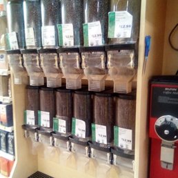 a display of coffee beans
