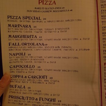 Saraghina Restaurant - Pizza menu - updated pricing Oct 2019. - Pizza Near Me - Brooklyn, New York Saraghina Restaurant - Pizza menu - updated pricing Oct 2019. - Pizza Near Me - Brooklyn, New York