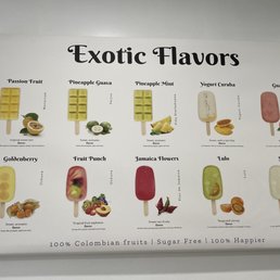 The flavor menu The flavor menu