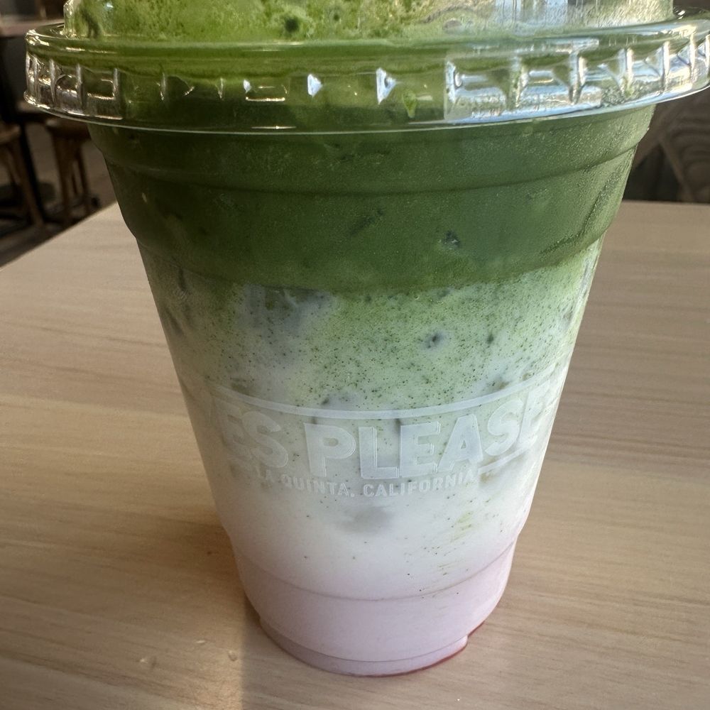 YES PLEASE - Iced Strawberry Matcha Latte - Coffee & Tea Near Me - La Quinta, California
