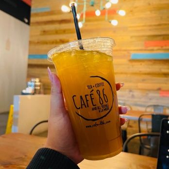 Cafe 86 - Peach Mango tea - Desserts Near Me - Las Vegas, Nevada