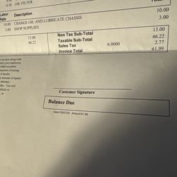 Rolison's Service - Oil change total.