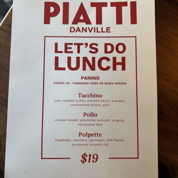 Piatti - Lunch menu - Italian Near Me - Danville, California Piatti - Lunch menu - Italian Near Me - Danville, California