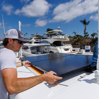 Upgrade Marine - Solar installation on a new Beneteau Antares 9 boat in San Diego, CA. Boat is getting upgraded with lithium battery, DC/DC, victron inverter - Boat Repair Near Me - San Diego, California Upgrade Marine - Solar installation on a new Beneteau Antares 9 boat in San Diego, CA. Boat is getting upgraded with lithium battery, DC/DC, victron inverter - Boat Repair Near Me - San Diego, California