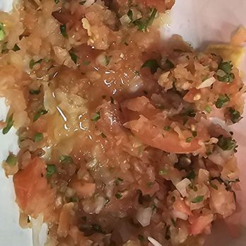La Taqueria - Chips are gone but the salsa was off white - Mexican Near Me - San Francisco, California