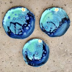 Kauai pottery and handmade arts - Serving ceramic plates  /dishwasher and microwave safe