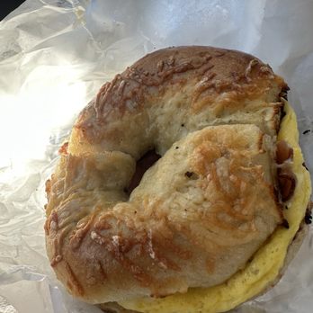 The Bagel Bar Cafe - Bacon, Egg and Cheese on an Asiago Bagel - Bagels Near Me - Kutztown, Pennsylvania The Bagel Bar Cafe - Bacon, Egg and Cheese on an Asiago Bagel - Bagels Near Me - Kutztown, Pennsylvania