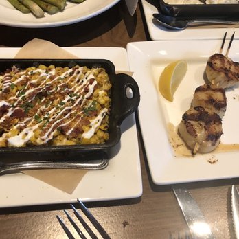 Seasons 52 - Street corn skillet and caramelÃzaled grilled sea scallops - Wine Bars Near Me - Hanover, New Jersey Seasons 52 - Street corn skillet and caramelÃzaled grilled sea scallops - Wine Bars Near Me - Hanover, New Jersey