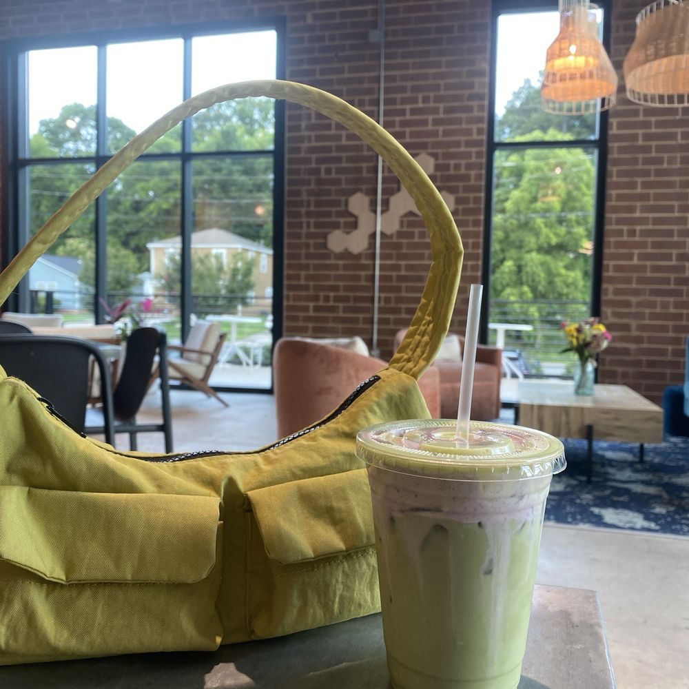 Coffee at Station West - Blueberry cold foam matcha - Coffee & Tea Near Me - Charlotte, North Carolina