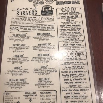 Hops Burger Bar - Menu - Burgers Near Me - Greensboro, North Carolina