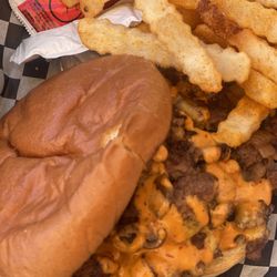Chopped cheese and fries