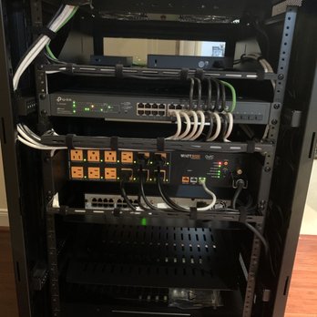 Legit Works - More wire management behind equipment rack. - Home Theatre Installation Near Me Legit Works - More wire management behind equipment rack. - Home Theatre Installation Near Me