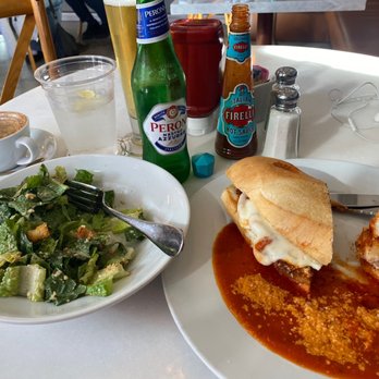 Immigrant Son Caffe - Chicken parm sandwich w/ Caesar salad - New American Near Me - Ventura, California Immigrant Son Caffe - Chicken parm sandwich w/ Caesar salad - New American Near Me - Ventura, California