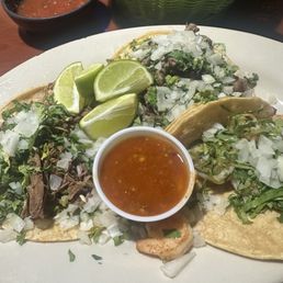 I ordered three different tacos (shrimp, steak and birria). Very flavorful