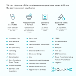 QuickMD Urgent Care - Why drive to a LA walk-in Urgent Care and pay more if you can get most issues resolved from the convenience of your home? Go to www.quick.md