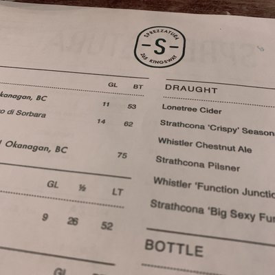 Menu photo 1 Sprezzatura Vancouver, BC Menu photo 1 Sprezzatura Vancouver, BC