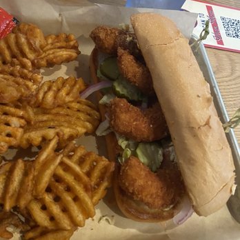 The Yard - 4 damn fried shrimp as a "po boy" for $15!!! - Sports Bars Near Me - McKinney, Texas