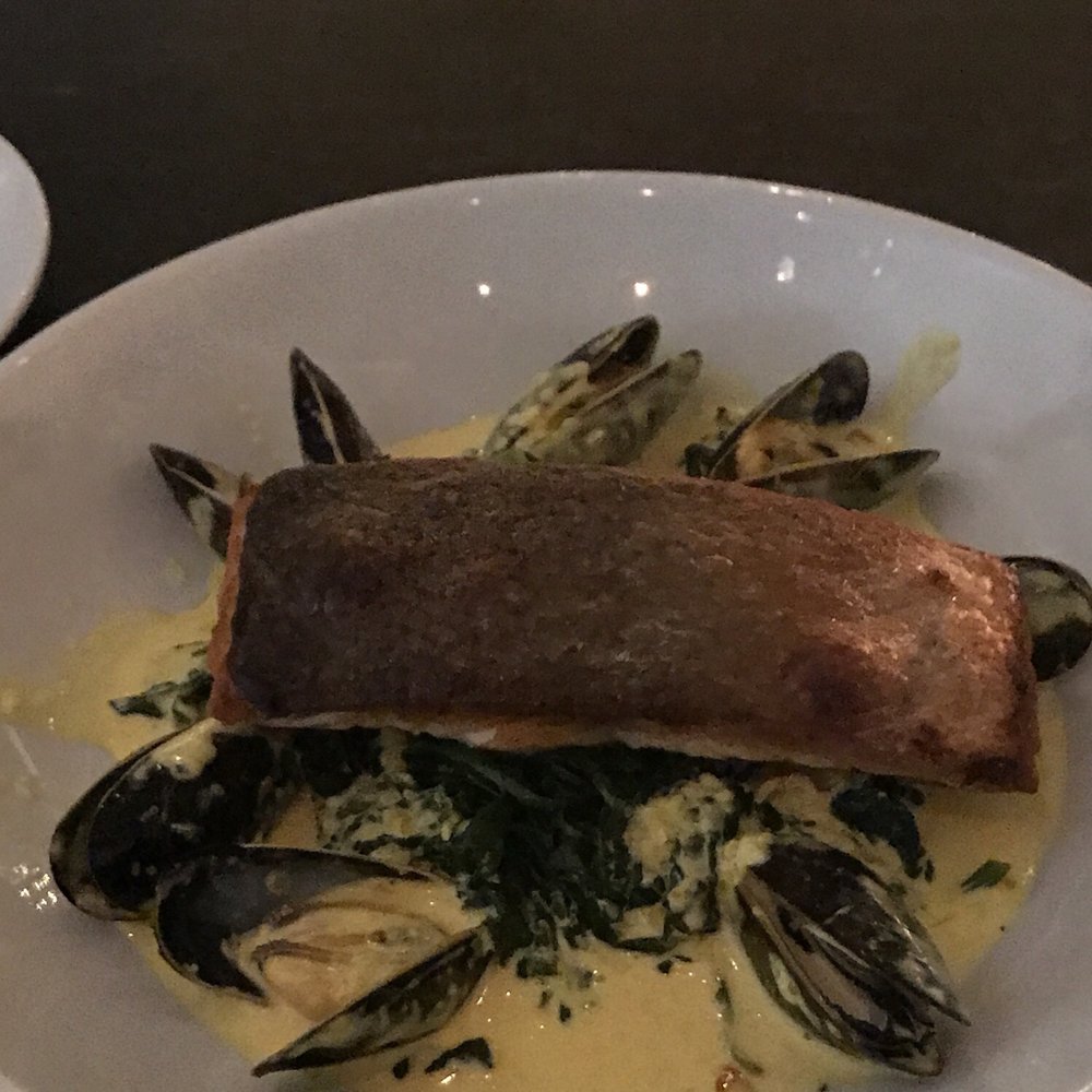 Salmon with mussels- delicious!