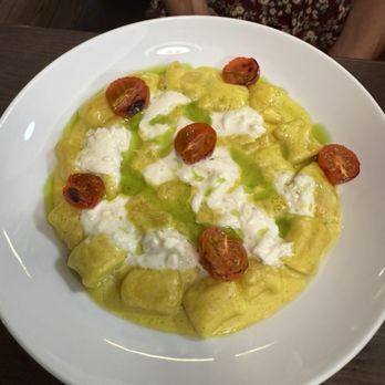 The Elm - Burrata Gnocchi in a Sweet Corn sauce - New American Near Me - Bloomington, Indiana
