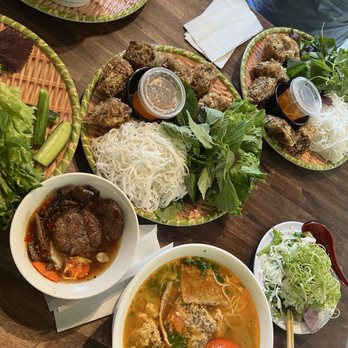 Bun Cha 1008 - Bun cha and shrimp and crab meat egg rolls (house specialty) - Vietnamese Near Me - Stanton, California Bun Cha 1008 - Bun cha and shrimp and crab meat egg rolls (house specialty) - Vietnamese Near Me - Stanton, California