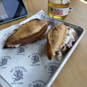 St George Coffee - Mini Baguette Sandwiches and an Apple Juice - Coffee Roasteries Near Me - New York, New York St George Coffee - Mini Baguette Sandwiches and an Apple Juice - Coffee Roasteries Near Me - New York, New York