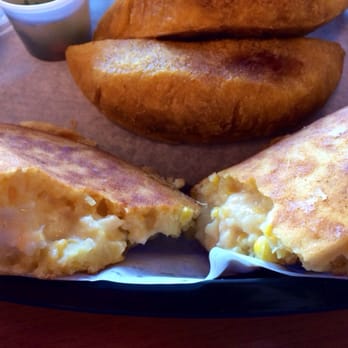 Mr. Valdez Latin Cafe - Inside of an arepa de chocolo. - Colombian Near Me - Norcross, Georgia