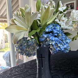Beautiful arrangement unwrapped after delivery!