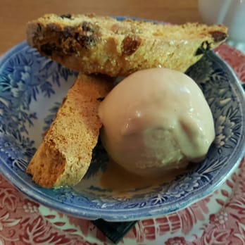 San Fermo - Before adding the espresso to the affogato, amazing hazelnut gelato and that biscotti! - Italian Near Me - Seattle, Washington