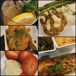 Papi Cuisine - One Two Henny Punch, Warhead Shrimp, Crab Cake and Crab Stuffed Salmon. Cheesecake is so good!