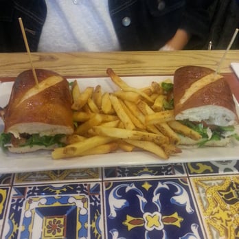 Chili's - grilled chicken with avocado and bacon on a pretzel roll - American Near Me - West Palm Beach, Florida