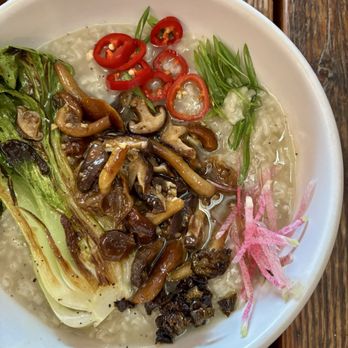 5 Points Market & Restaurant - Congee with mushrooms - New American Near Me - Tucson, Arizona 5 Points Market & Restaurant - Congee with mushrooms - New American Near Me - Tucson, Arizona