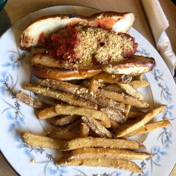 Thrive Diner - Mockball sub and garlic parm fries. - Vegan Near Me - Pittsfield, Massachusetts