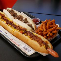 Doogie's - 2-Foot Man Vs. Food Dog w/Sweet Potato Fries and 12" Cheesesteak