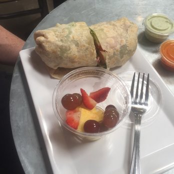 HS Green - Buffalo chicken wrap with fruit - Salad Near Me - Houston, Texas HS Green - Buffalo chicken wrap with fruit - Salad Near Me - Houston, Texas
