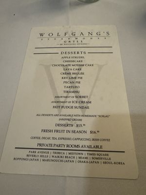 Menu photo 6 Wolfgang's Steakhouse Somerville Somerville, NJ Menu photo 6 Wolfgang's Steakhouse Somerville Somerville, NJ