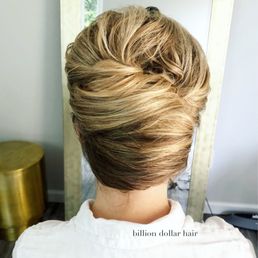 Updo; medium hair length; evening; black tie; cocktail party Updo; medium hair length; evening; black tie; cocktail party