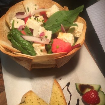 Square Bar and Grill - Feta salad in eadible nacho bowl - Steakhouses Near Me - Liverpool, XMS