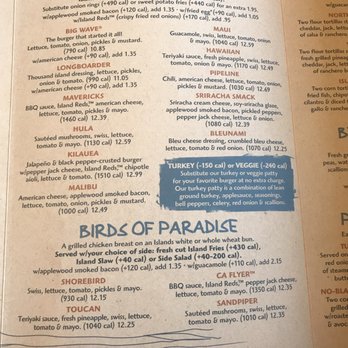 Islands Restaurant - Menu - Burgers Near Me - Orange, California