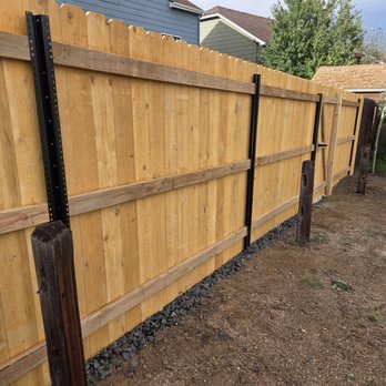 Velasquez Landscaping Construction - Metal posts sunk in cement. - Fences & Gates Near Me - Colorado Springs, Colorado