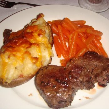 The Willow Creek Inn - Steak, twice baked potatoes and glazed carrots - New American Near Me - Vale, North Carolina