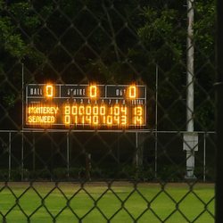 Wilson Park - Scoreboard! Vallejo wins 14 - 13.