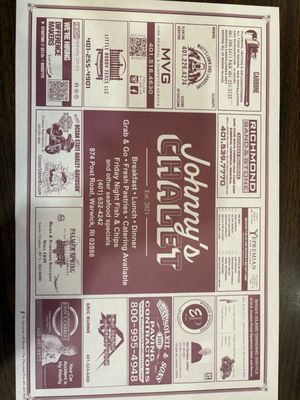 Menu photo 8 Johnny's Chalet Warwick, RI
