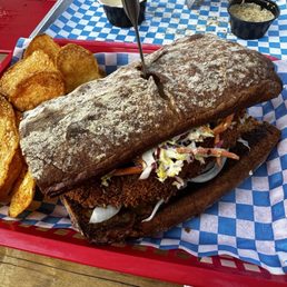 Chicken schnitzel po boy