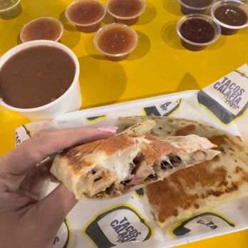 Tacos Calafia - North Phoenix - Pollo quesadilla with a side of beans - Tacos Near Me - Phoenix, Arizona Tacos Calafia - North Phoenix - Pollo quesadilla with a side of beans - Tacos Near Me - Phoenix, Arizona