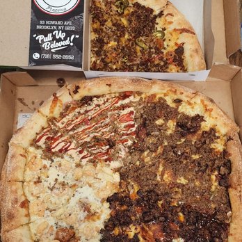 Cuts & Slices - Flavors shown: * Shrimp & Lobster Blk Truffle Alfredo * Beef & Plantain * Chopped Cheese * Brown Stew Ox Tail * Sweet Chilli Ox Tail - Pizza Near Me - Brooklyn, New York