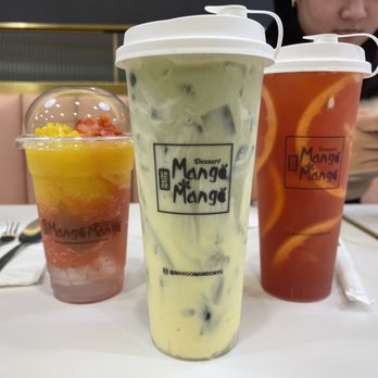 Mango Mango Dessert - Mango strawberry smoothie  Matcha cream brûlée milk tea  Grapefruit sliced tea - Desserts Near Me - Aiea, Hawaii
