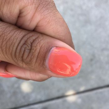 Lux Nail Spa - Top coat peeled off at the top of the nail - Nail Salons Near Me - Redondo Beach, California