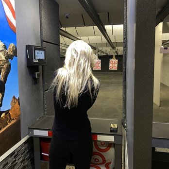 Eagle Gun Range - shooting down range with a 9mm - Firearm Training Near Me - Farmers Branch, Texas