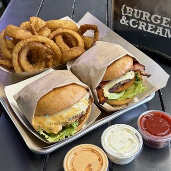 Burger & Cream - Family sized onion rings, The New Fashion + cheese, The Spicy Johnny - Desserts Near Me - Auburn, California Burger & Cream - Family sized onion rings, The New Fashion + cheese, The Spicy Johnny - Desserts Near Me - Auburn, California